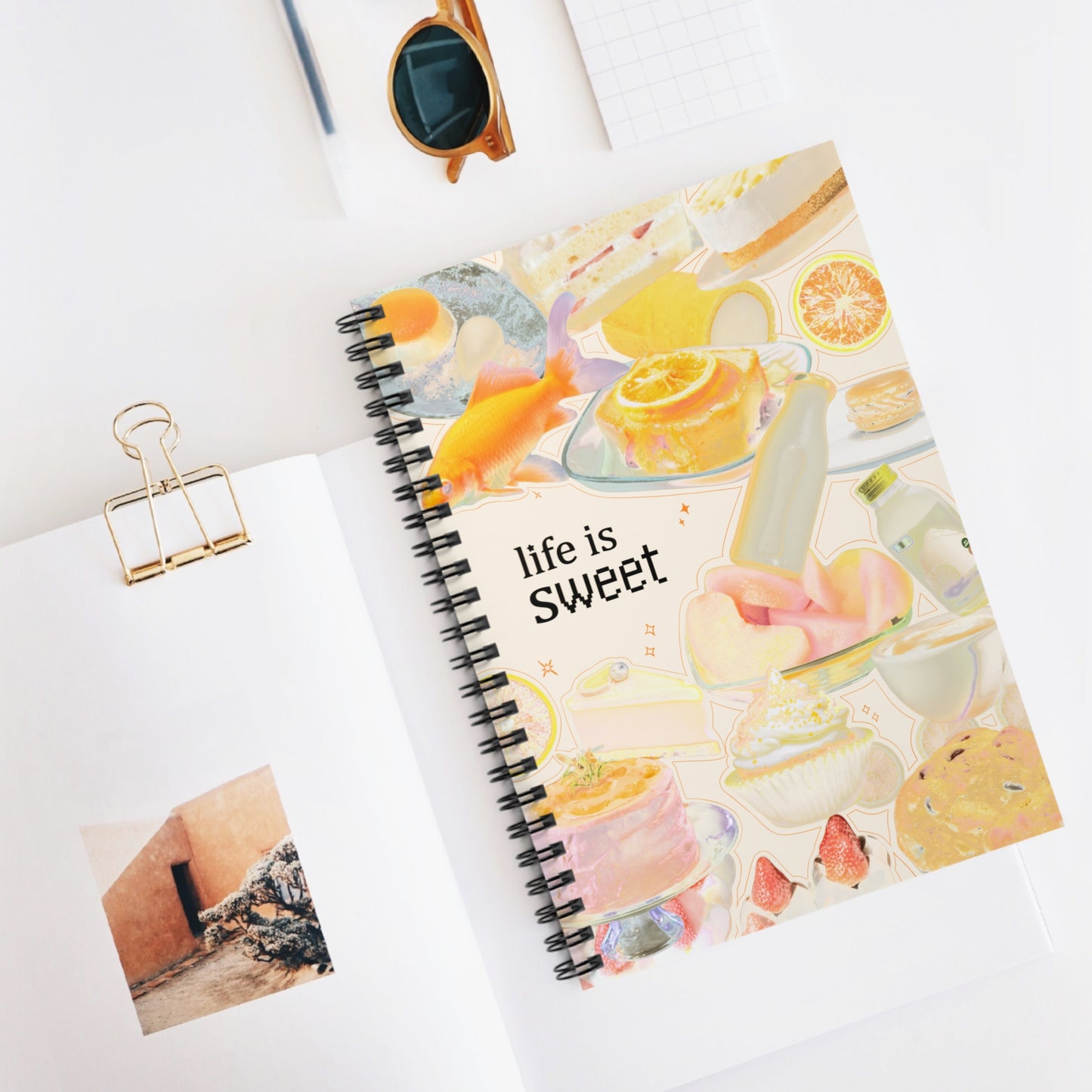 Soft Peach Life is Sweet Spiral Notebook - Perfect for Food Lovers & Dreamers