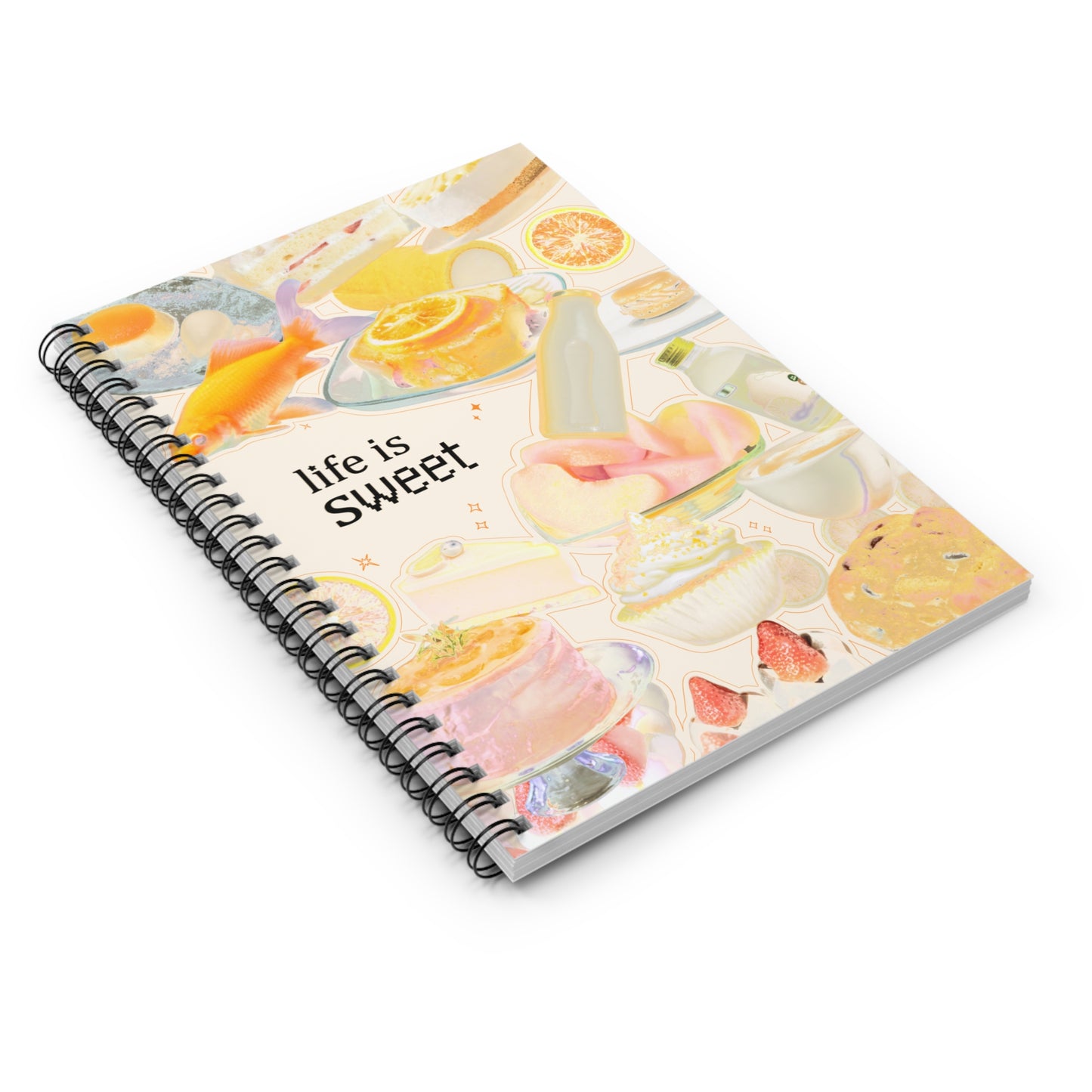 Soft Peach Life is Sweet Spiral Notebook - Perfect for Food Lovers & Dreamers
