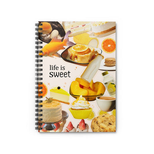 Orange Peach Life is Sweet Spiral Notebook - Fun & Colorful Journal for Creative Minds
