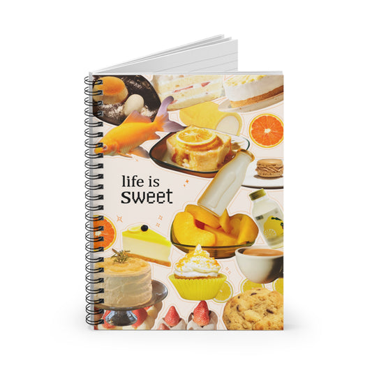 Orange Peach Life is Sweet Spiral Notebook - Fun & Colorful Journal for Creative Minds